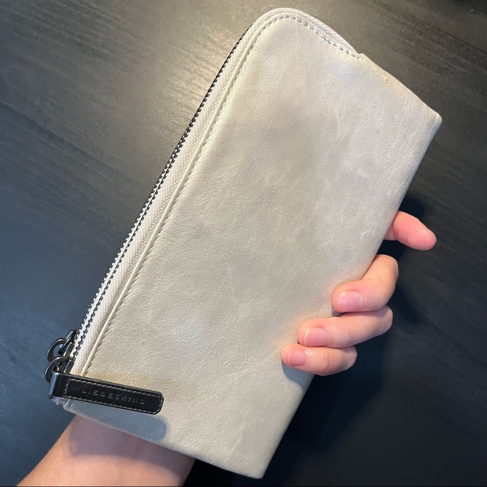 Gorgeous pearl silver leather wallet with room for everything!  NWOT